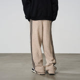 Striped Embroidered Knitted Trousers