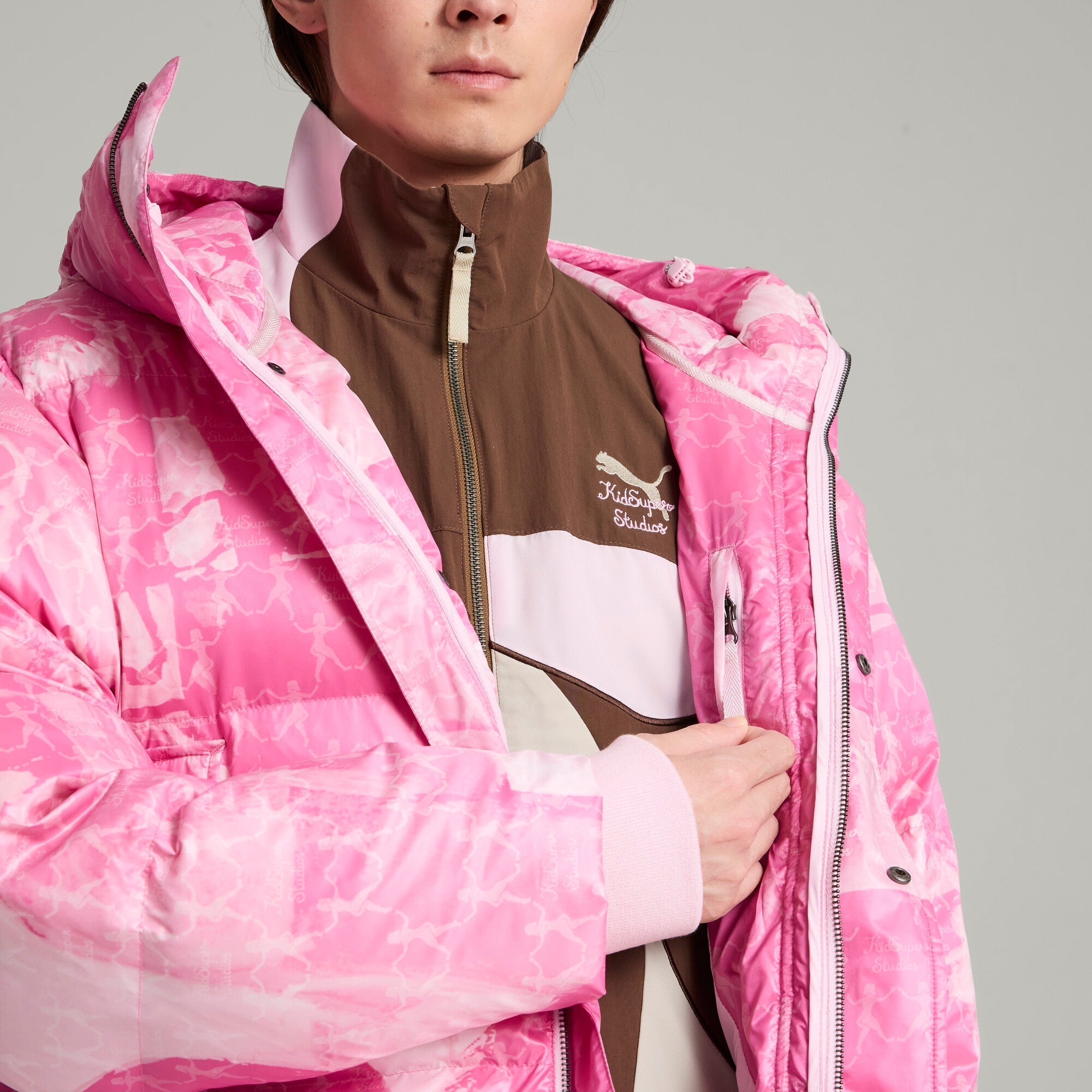 Puma x KidSuper MMQ AOP Puffer Jacket [Pearl Pink]