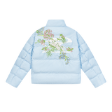 Floral Logo Embroidered Puffer Jacket