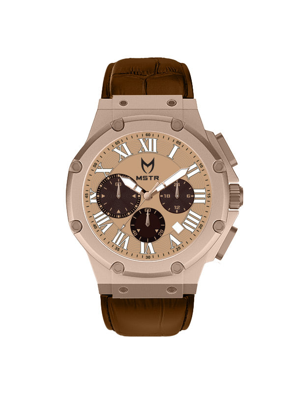 AM1029CB - AMBASSADOR ROSE GOLD / ROSE / CROC BAND WATCH