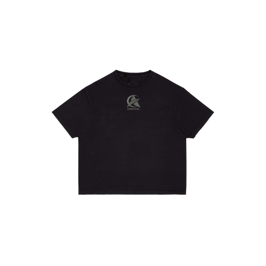 24' LOGO EMBROIDERED  TEE (DARK GREY ON BLACK)