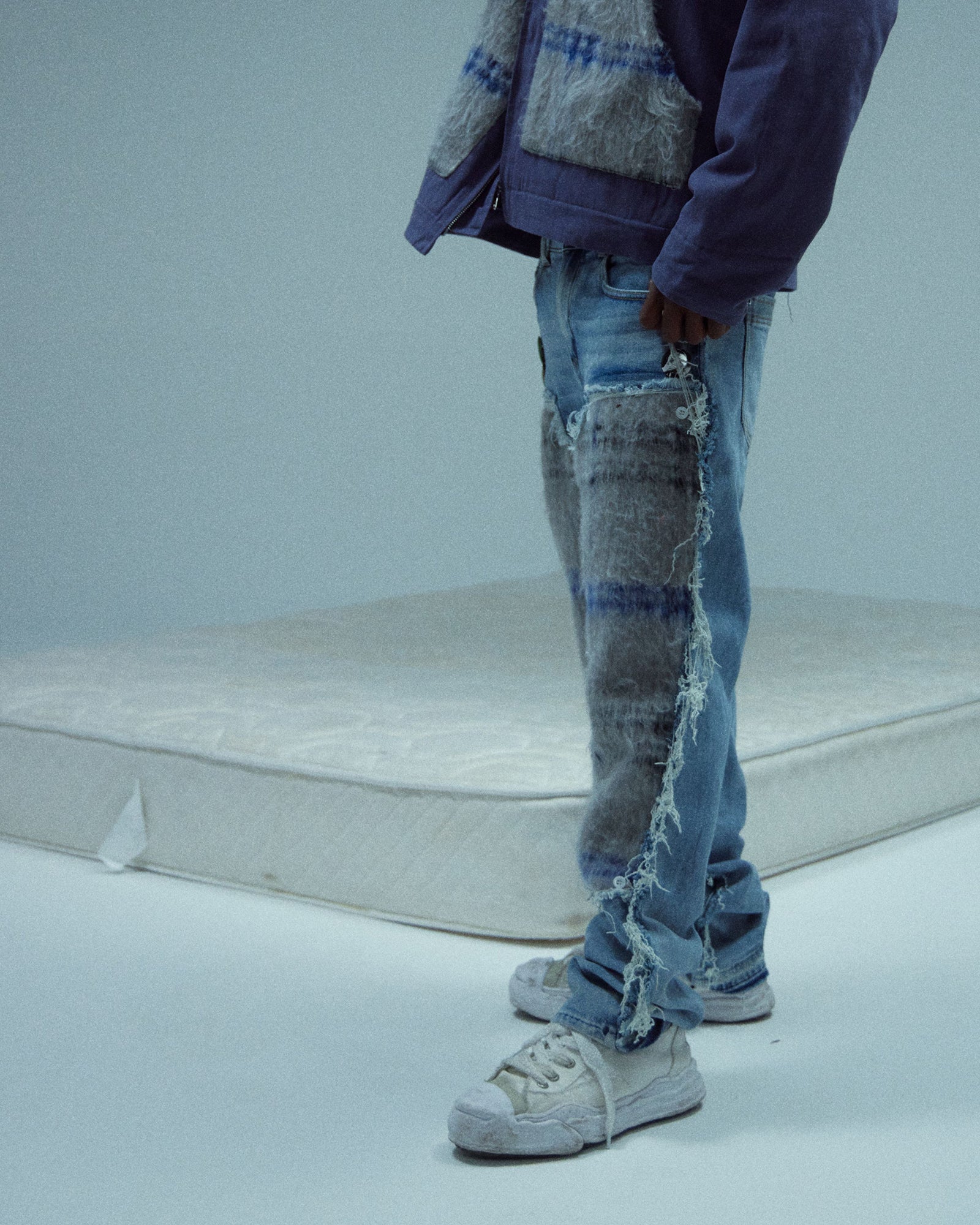 "Varial" Mohair Carpenter Denim (Blue/Mohair)