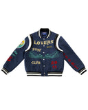 "Lovers" Surf Club Varsity Letterman Jacket (True Blue)