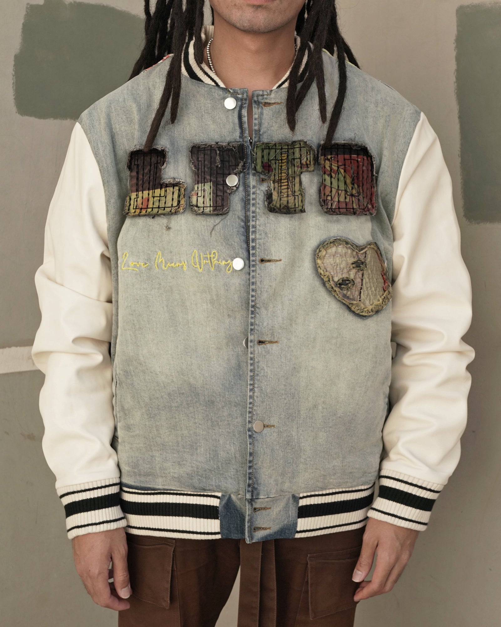 "Martina" Boro Denim Varsity Jacket