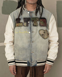 "Martina" Boro Denim Varsity Jacket