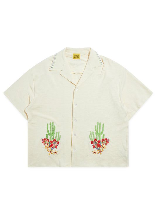 Cactus Floral Button Up - Cream