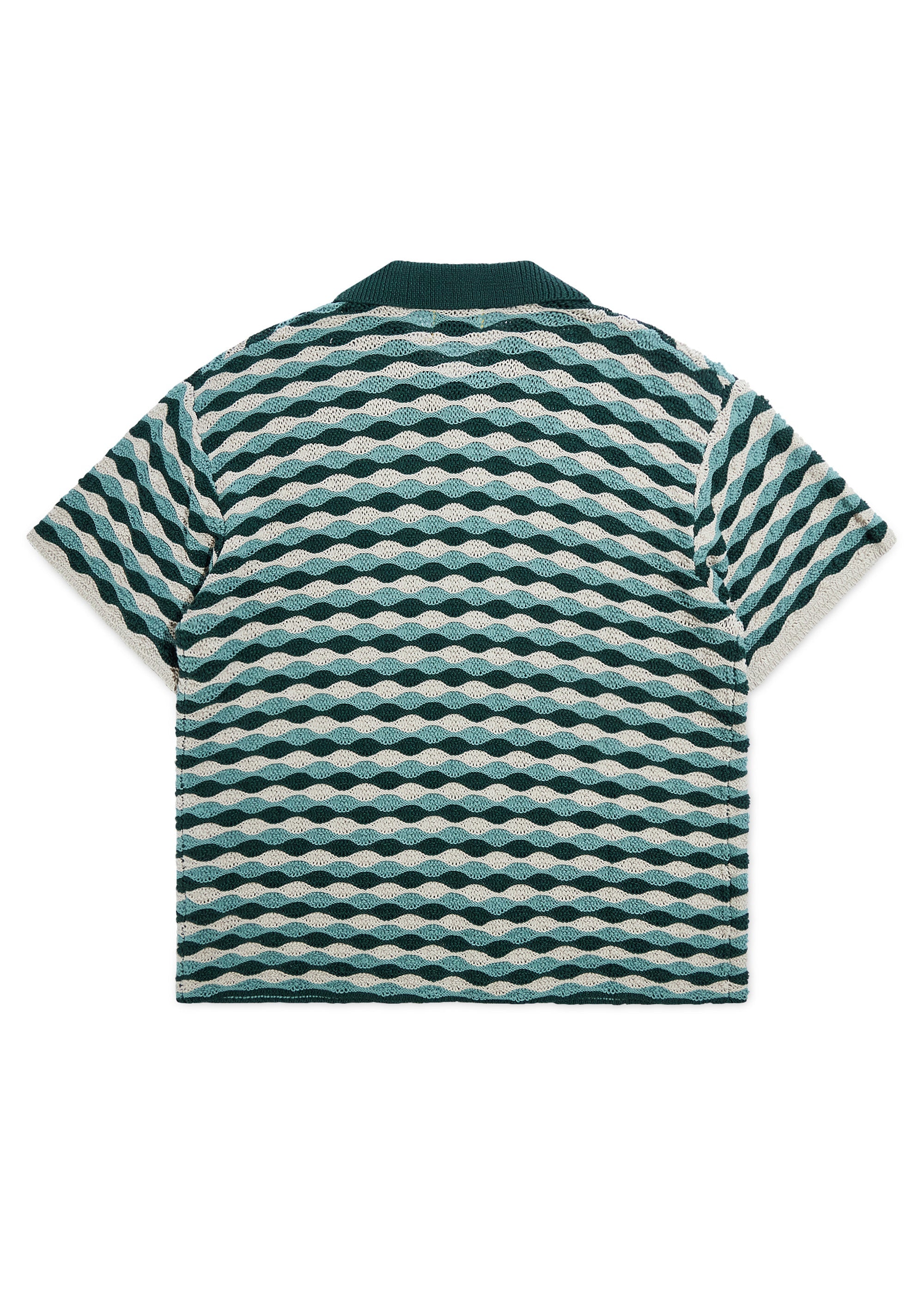 Beach Wave Crochet Button Up - Seafoam Wave