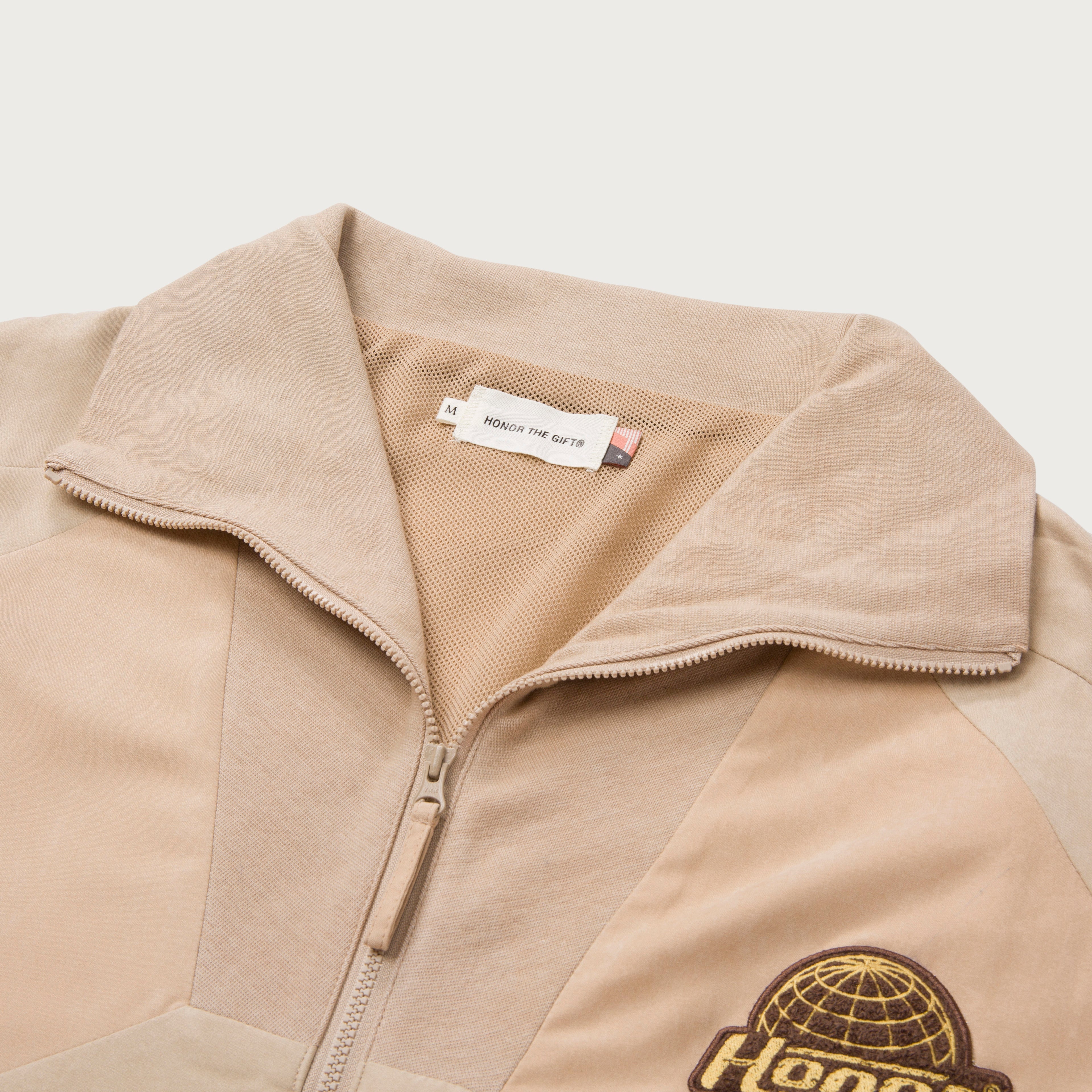 Color Block Full Zip - Tan