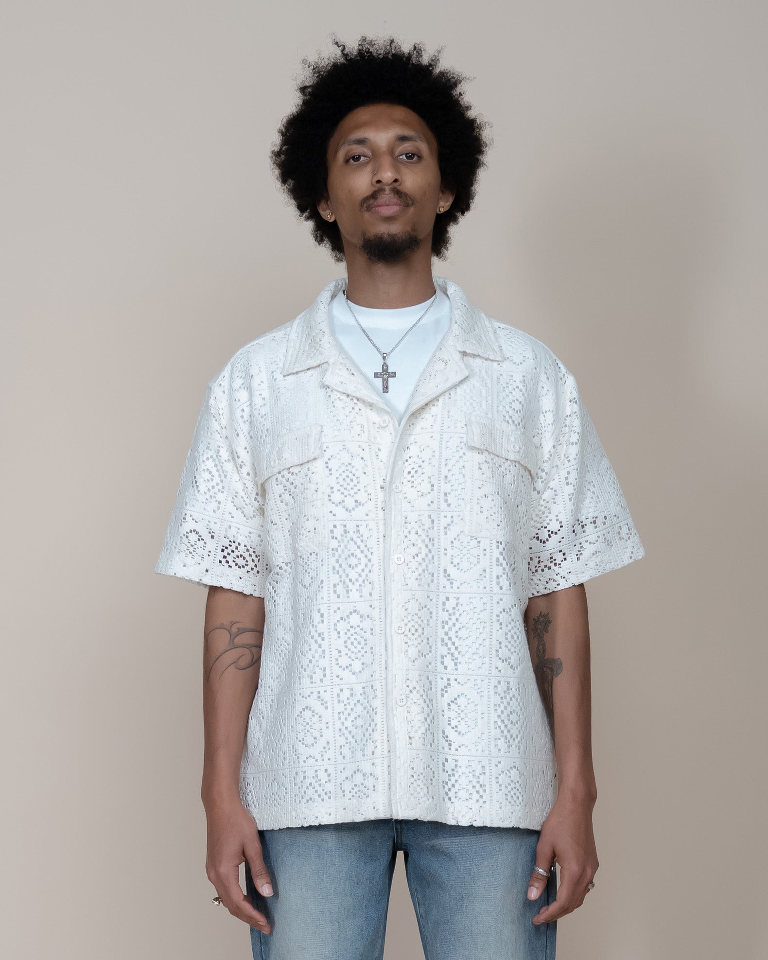 EPTM CROCHET SHIRT - OFF WHITE