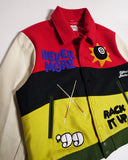 "House Party" Collared Varsity Jacket (Red)