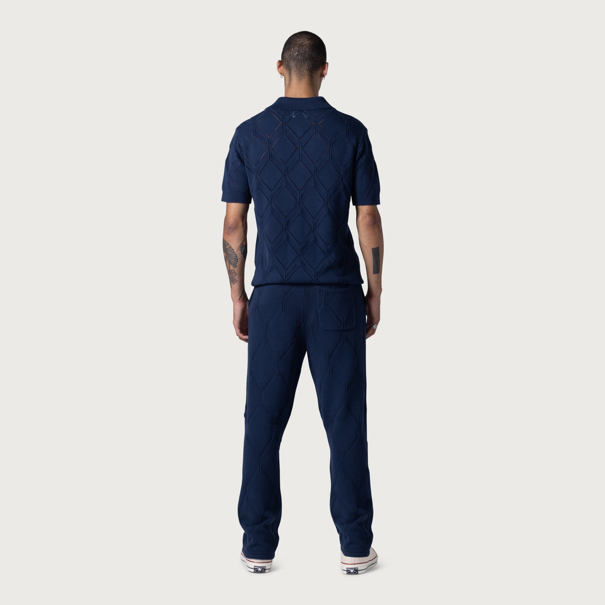 Diamond Knit Pant - Navy