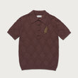 Diamond Knit Polo - Brown