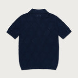 Diamond Knit Polo - Navy