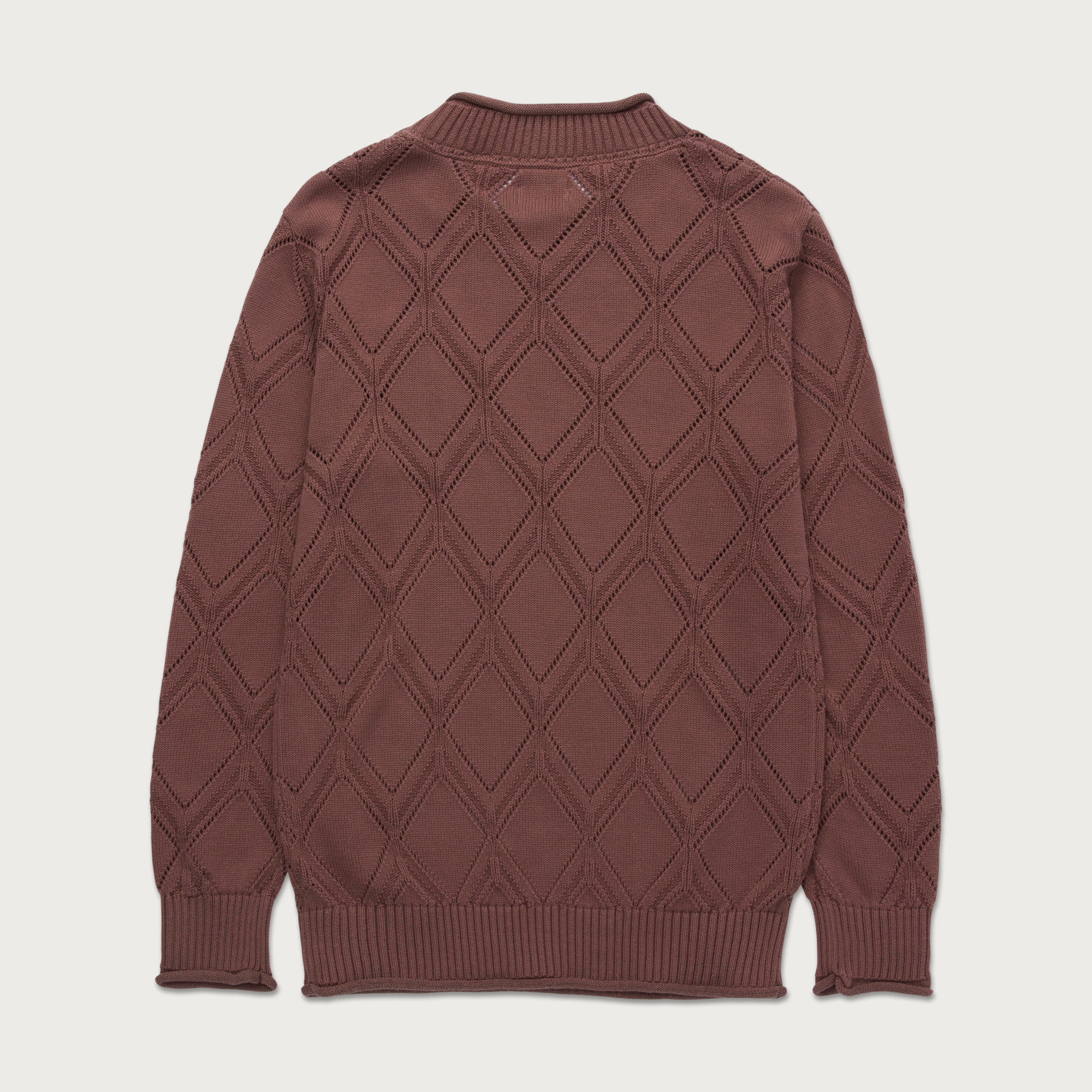 Diamond Knit Sweater - Brown