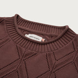 Diamond Knit Sweater - Brown