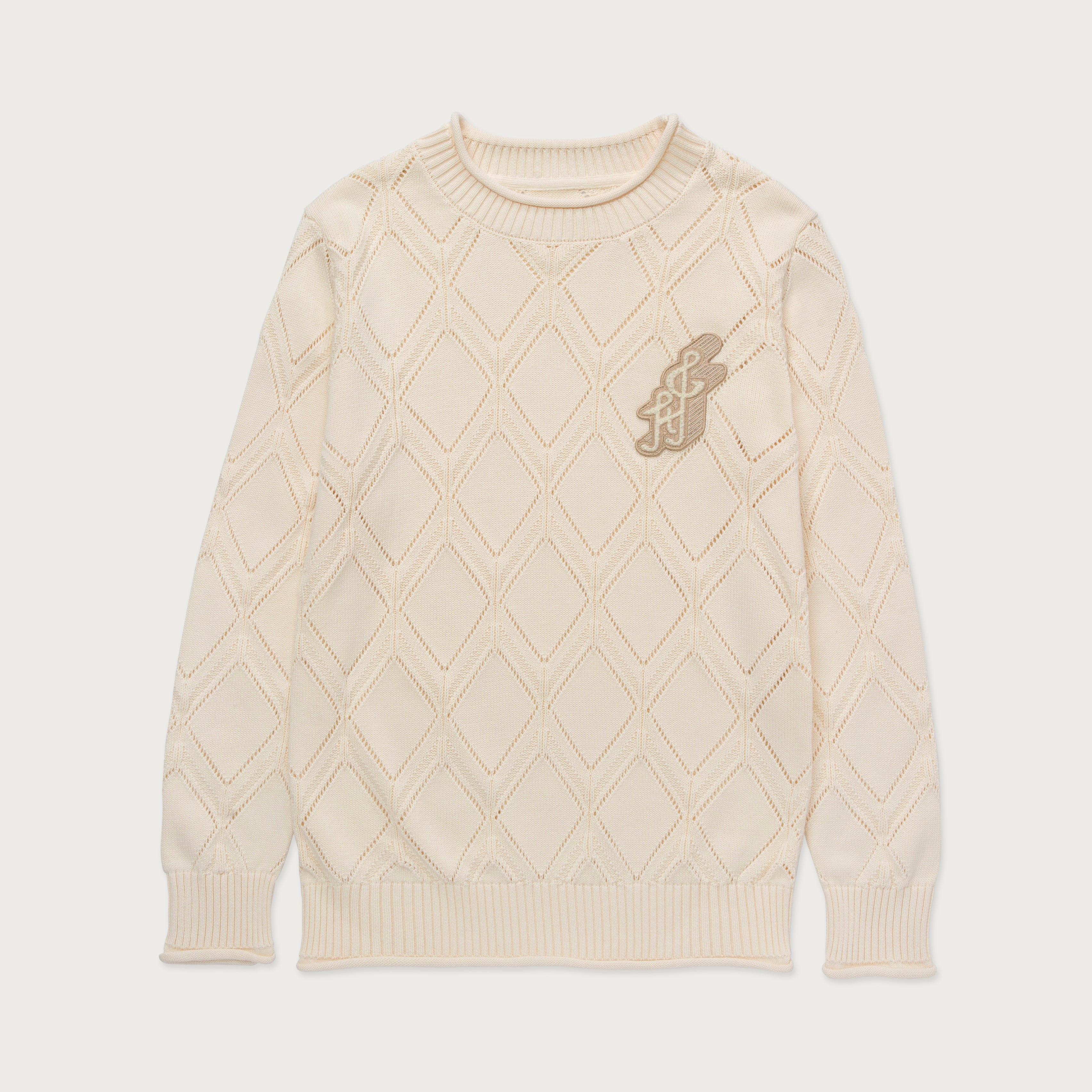 Diamond Knit Sweater - Cream