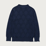 Diamond Knit Sweater - Navy