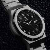 DS104SS - DAY TRIP STEEL SILVER AND BLACK WATCH