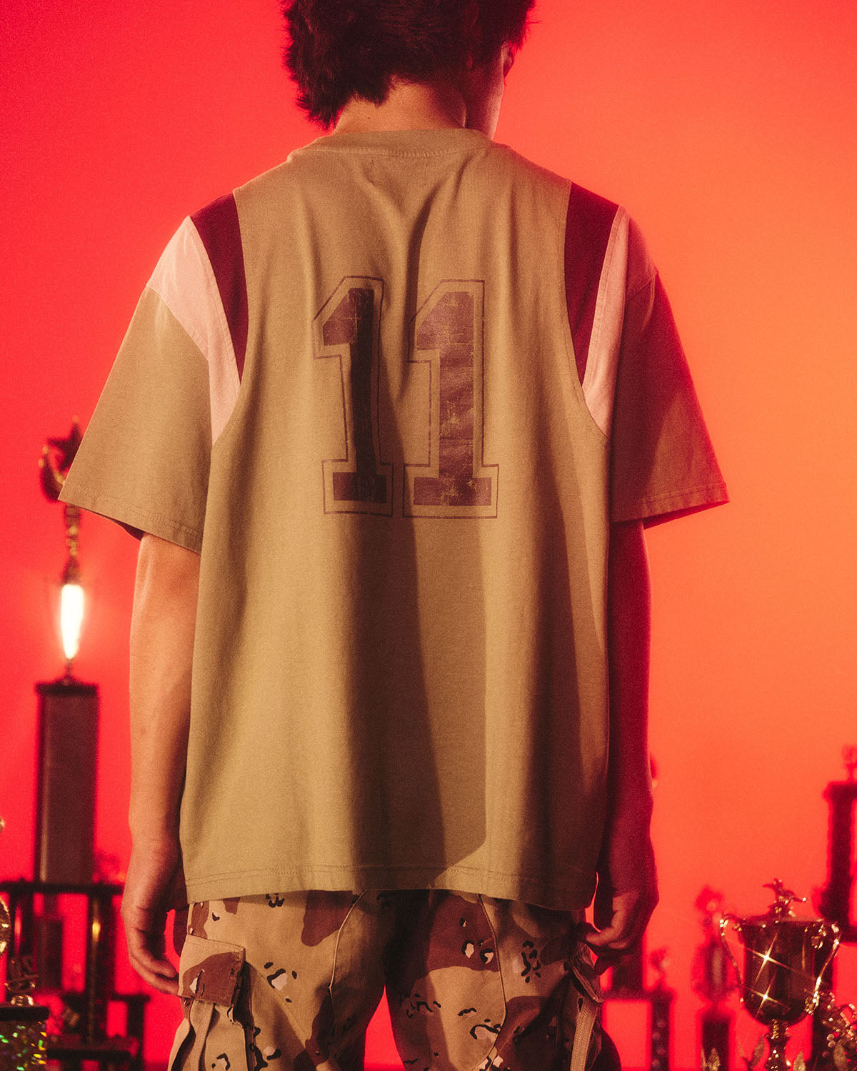 Cut & Sew "Warm Up" Tee (Olive)