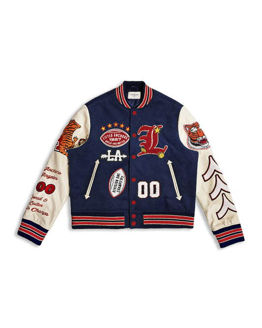 "Champion" Letterman Jacket (Blue/Red)