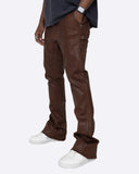 EPTM MACKY FLARE WAX PANTS-BROWN