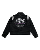 "Pegasus" Wool Teddy Jacket (Black/Grey)