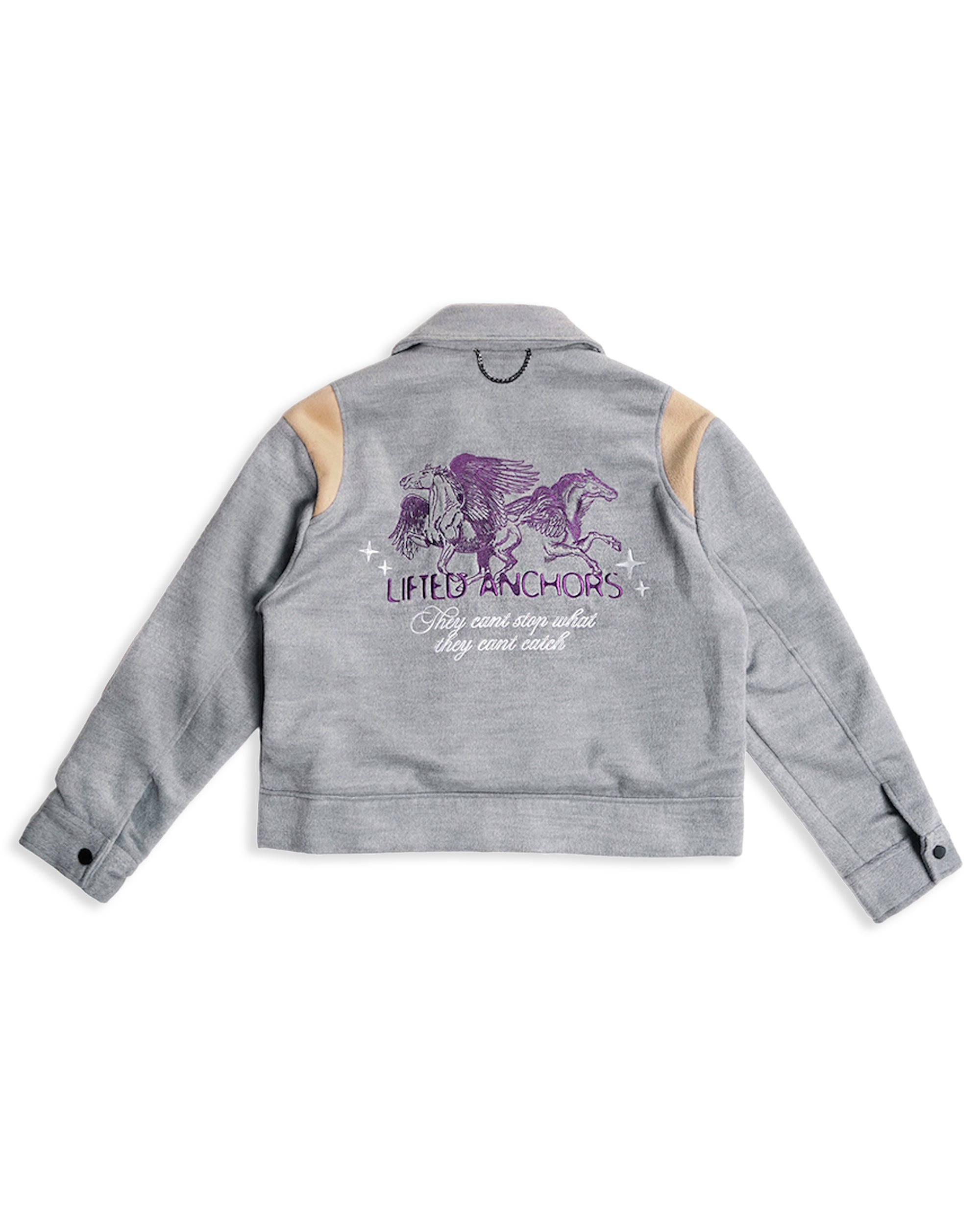 "Pegasus" Wool Teddy Jacket (Grey)