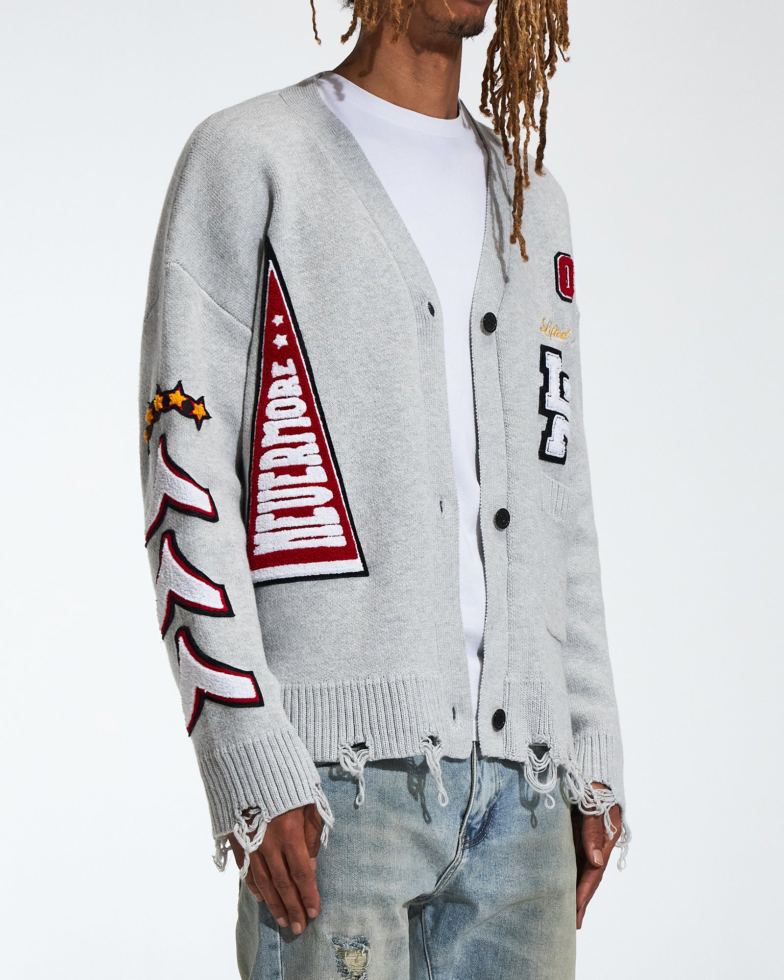 "Honors" Cardigan (Light Grey)