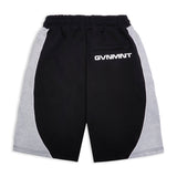 Chenille Varsity Shorts - Black / Grey / Orange