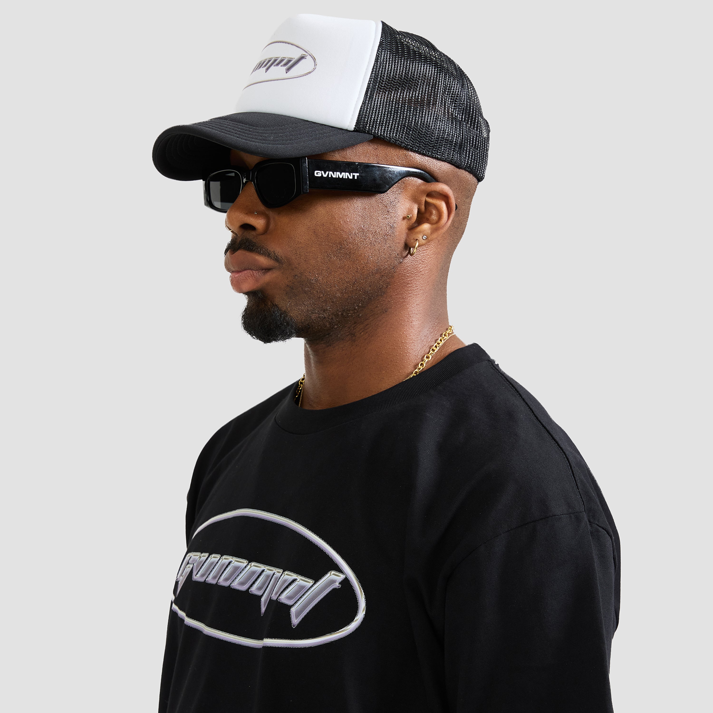 Chrome Dome Trucker - Black / White