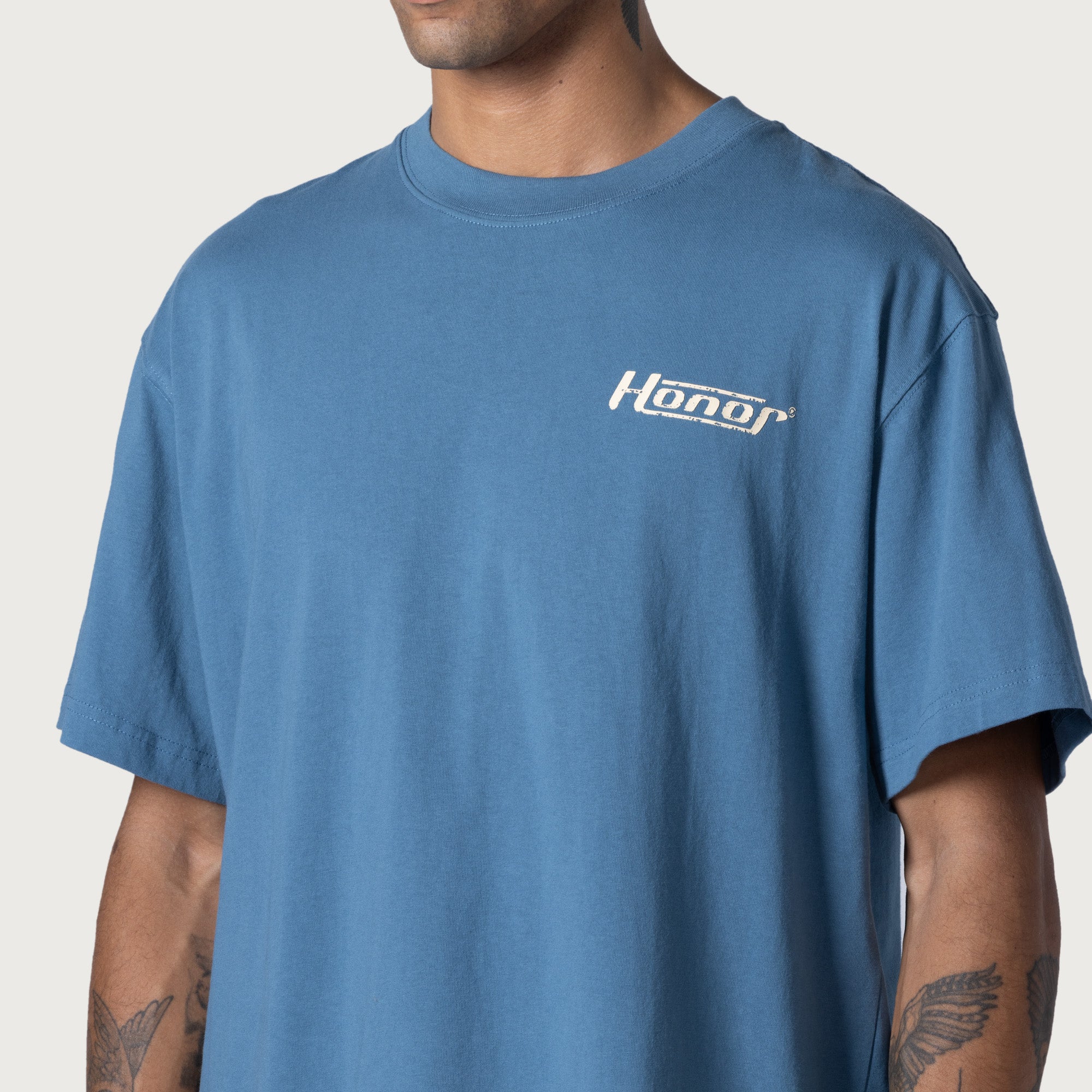 Honor Globe Logo Tee - Blue