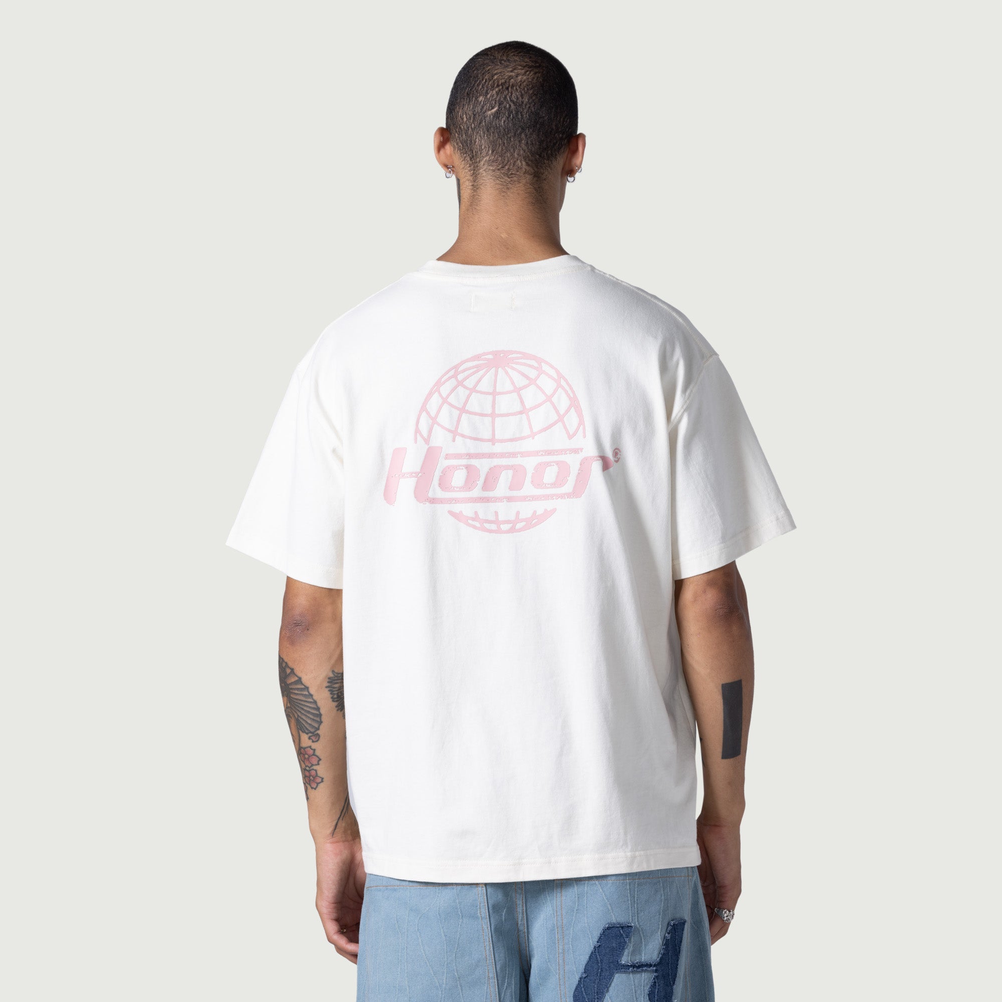 Honor Globe Logo Tee - Cream