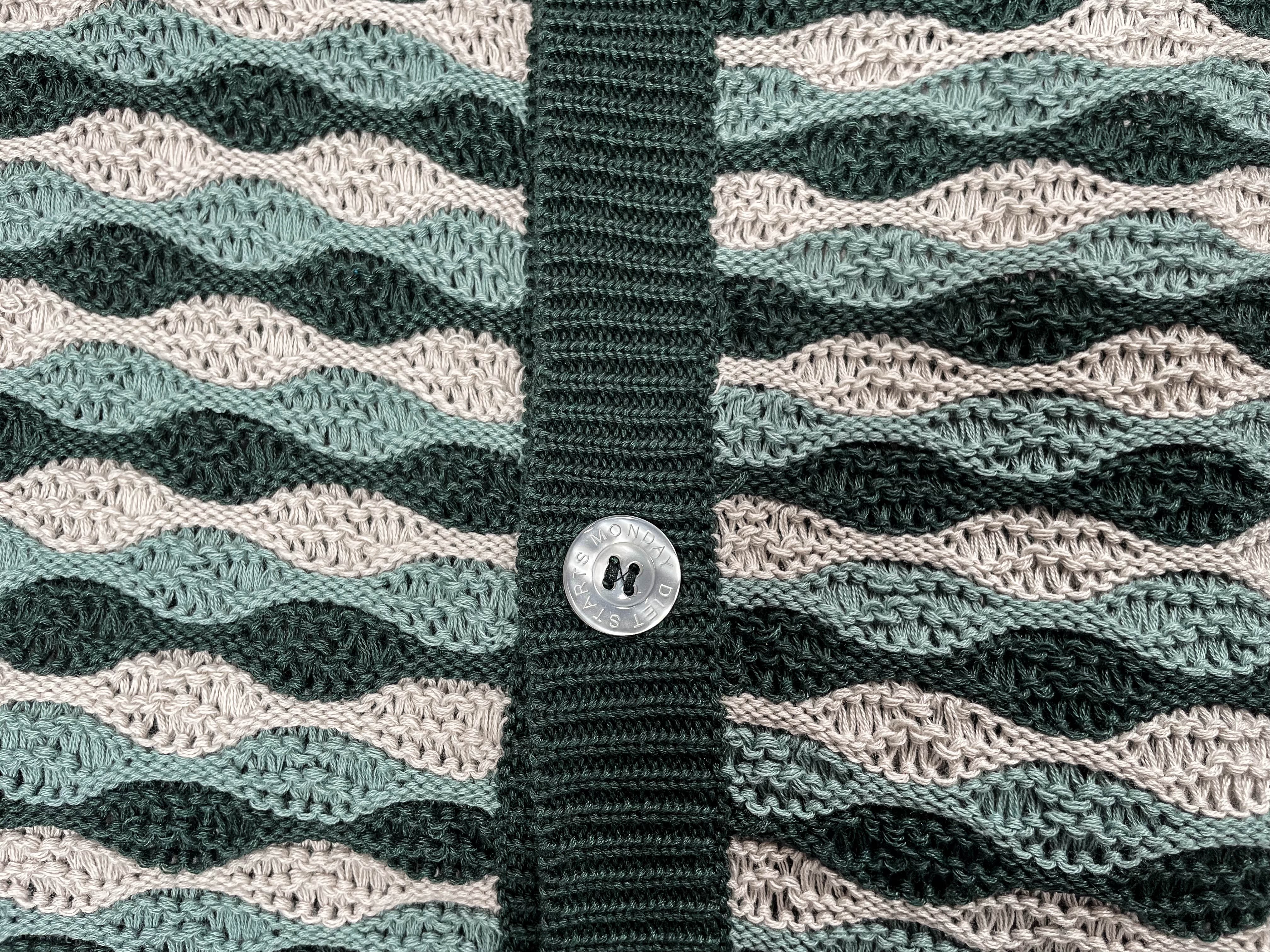 Beach Wave Crochet Button Up - Seafoam Wave