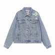 Floral Embroidered Washed Denim Jacket