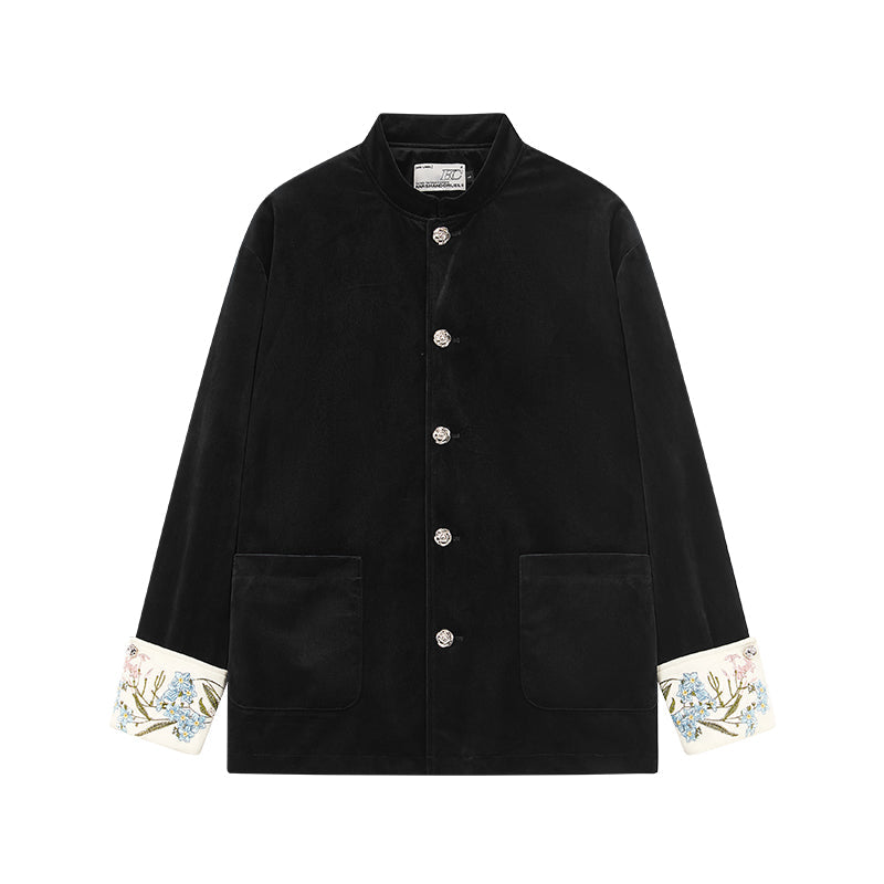 Floral Embroidered Velvet Jacket