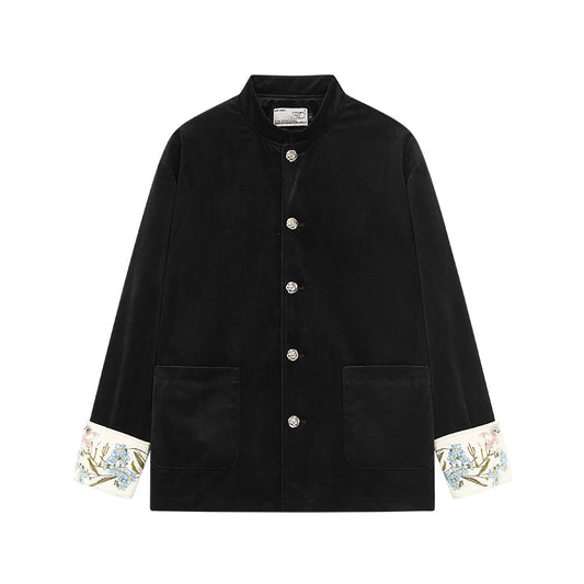 Floral Embroidered Velvet Jacket