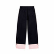 Velvet Colorblock Wide-Leg Trousers