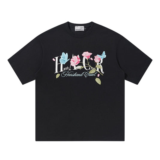 Butterfly Rose Embroidered Logo Tee