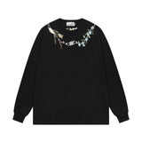 Floral Collar Embroidery L/S Tee