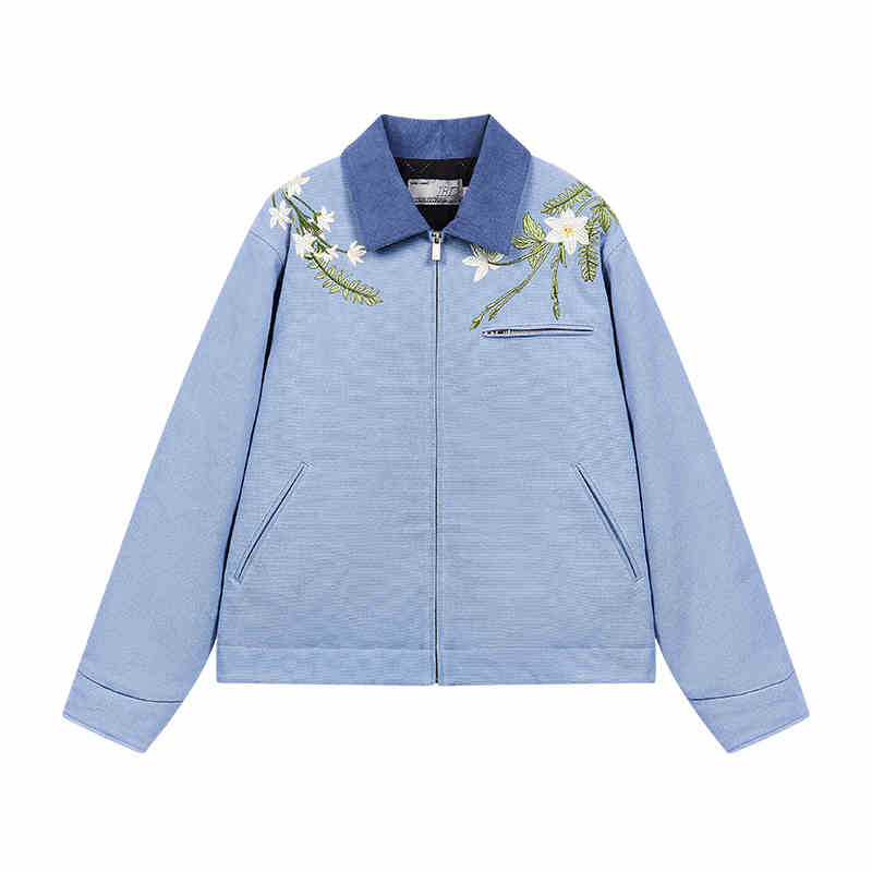 Retro Floral Embroidered Canvas Jacket