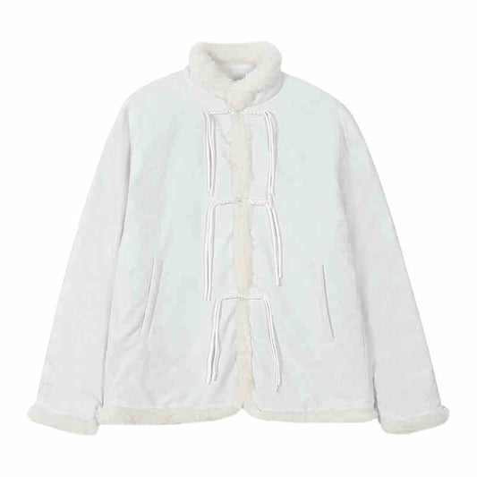 Chinese Button PU Padded Down Coat