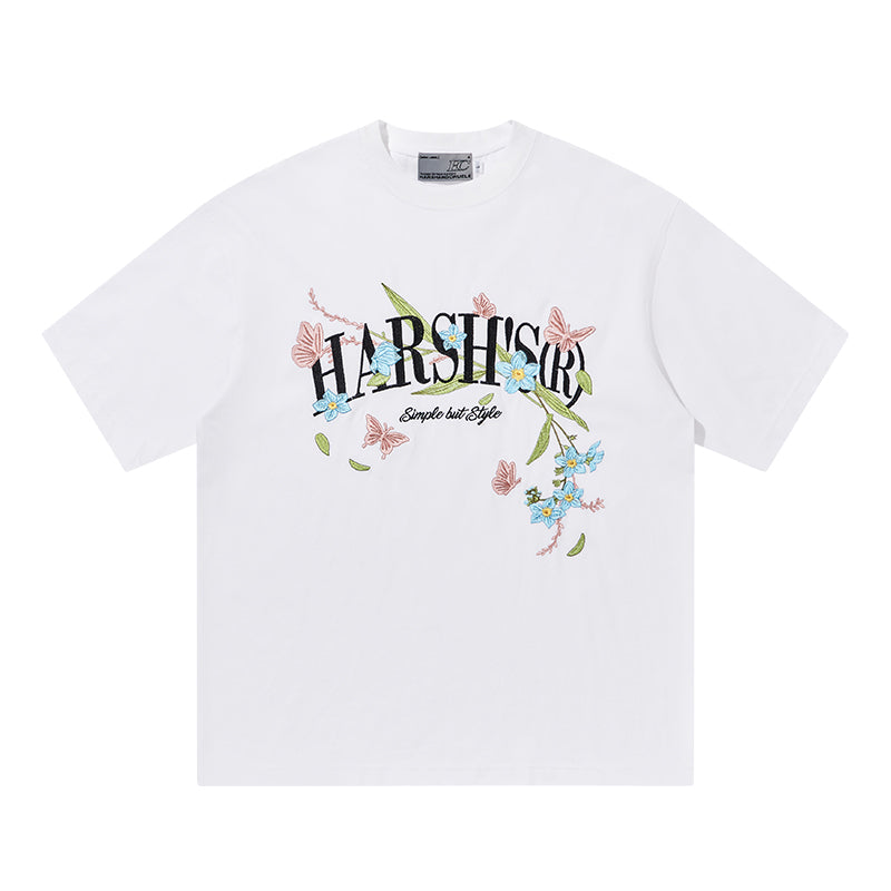 Floral Butterflies Embroidered Tee