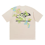 Floral Embroidered Logo Tee