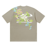 Floral Embroidered Logo Tee