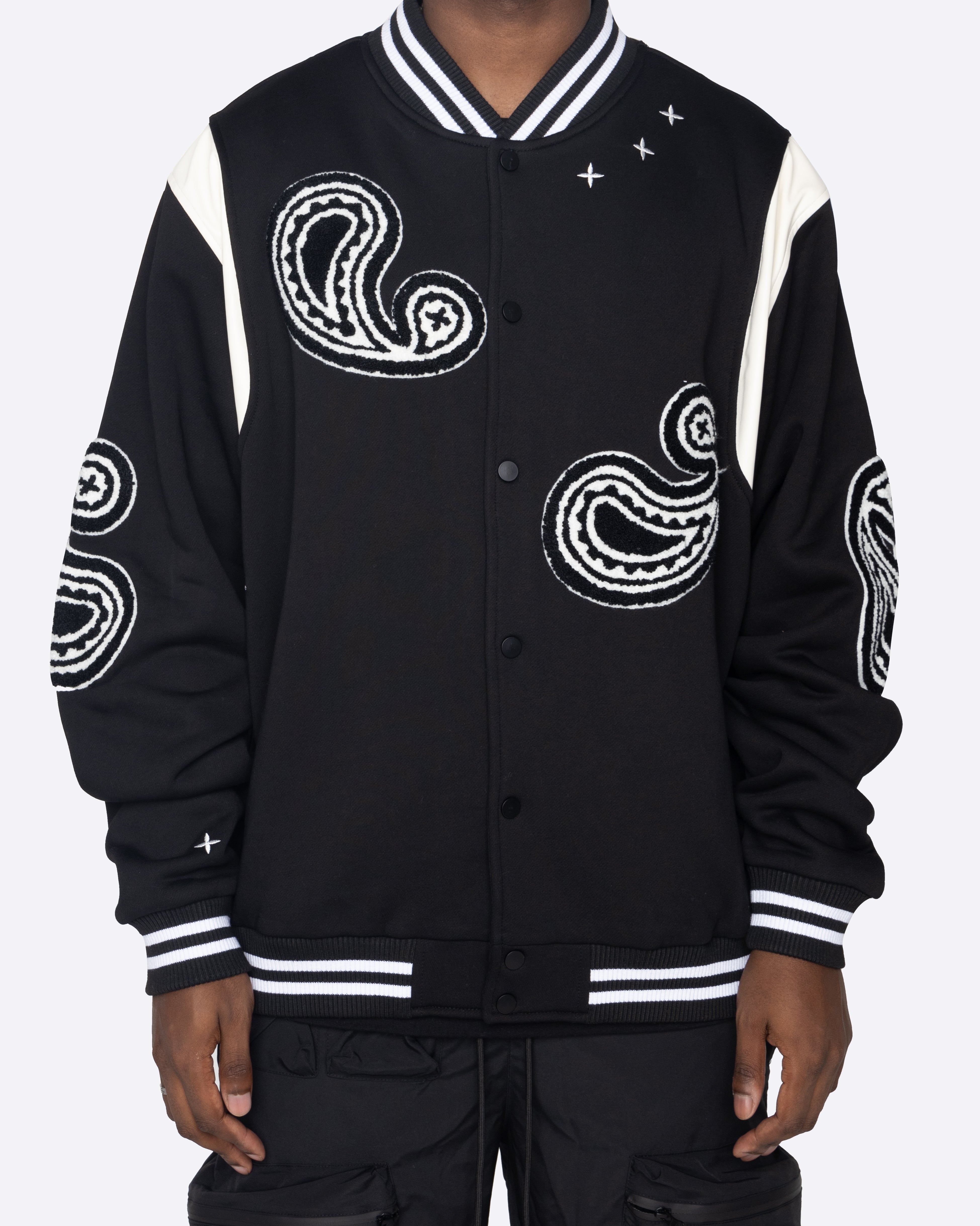 EPTM PAISLEY VARSITY JACKET-BLACK