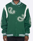 EPTM PAISLEY VARSITY JACKET-HUNTER GREEN