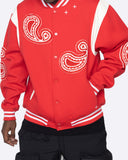 EPTM PAISLEY VARSITY JACKET-RED