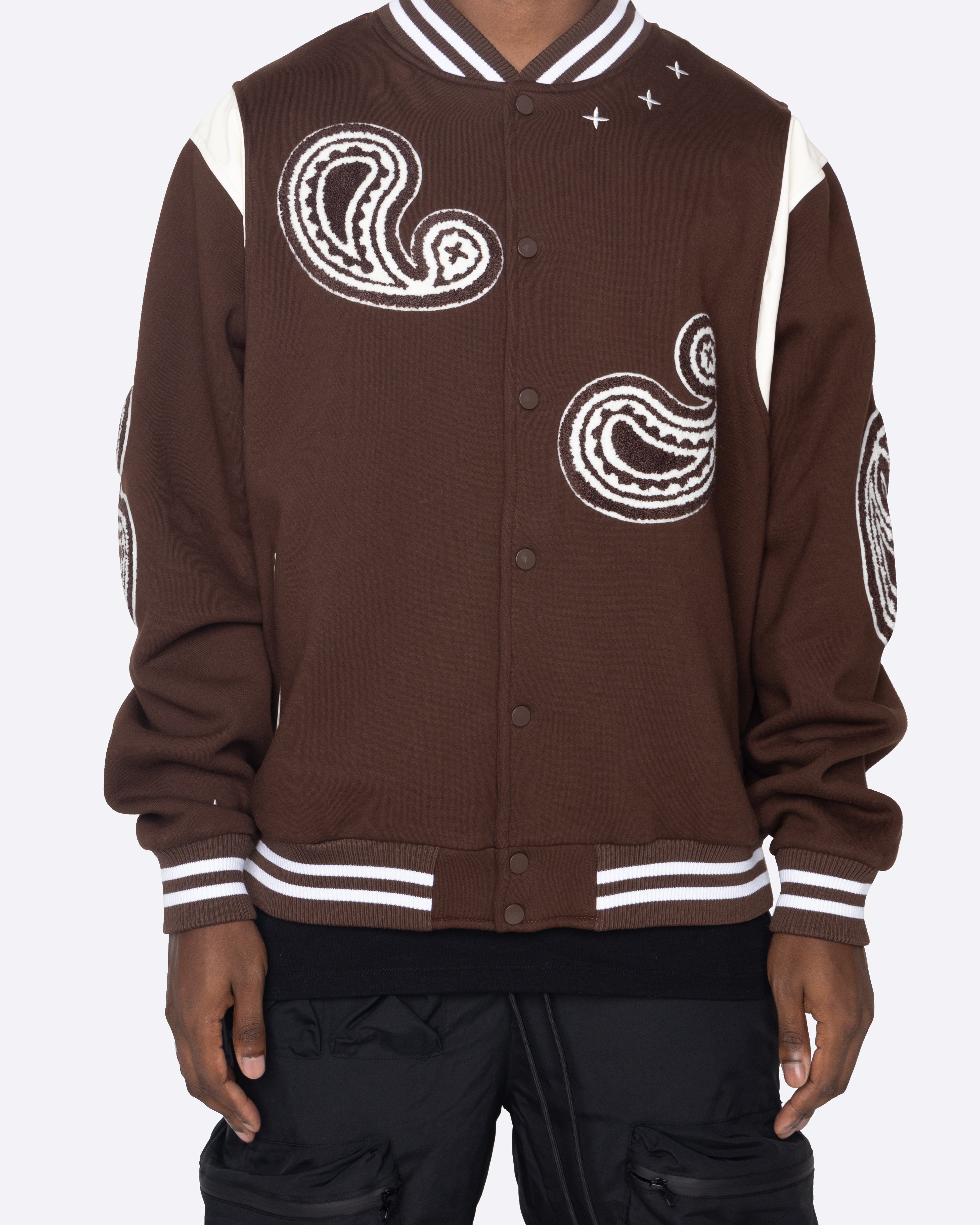 EPTM PAISLEY VARSITY JACKET-BROWN