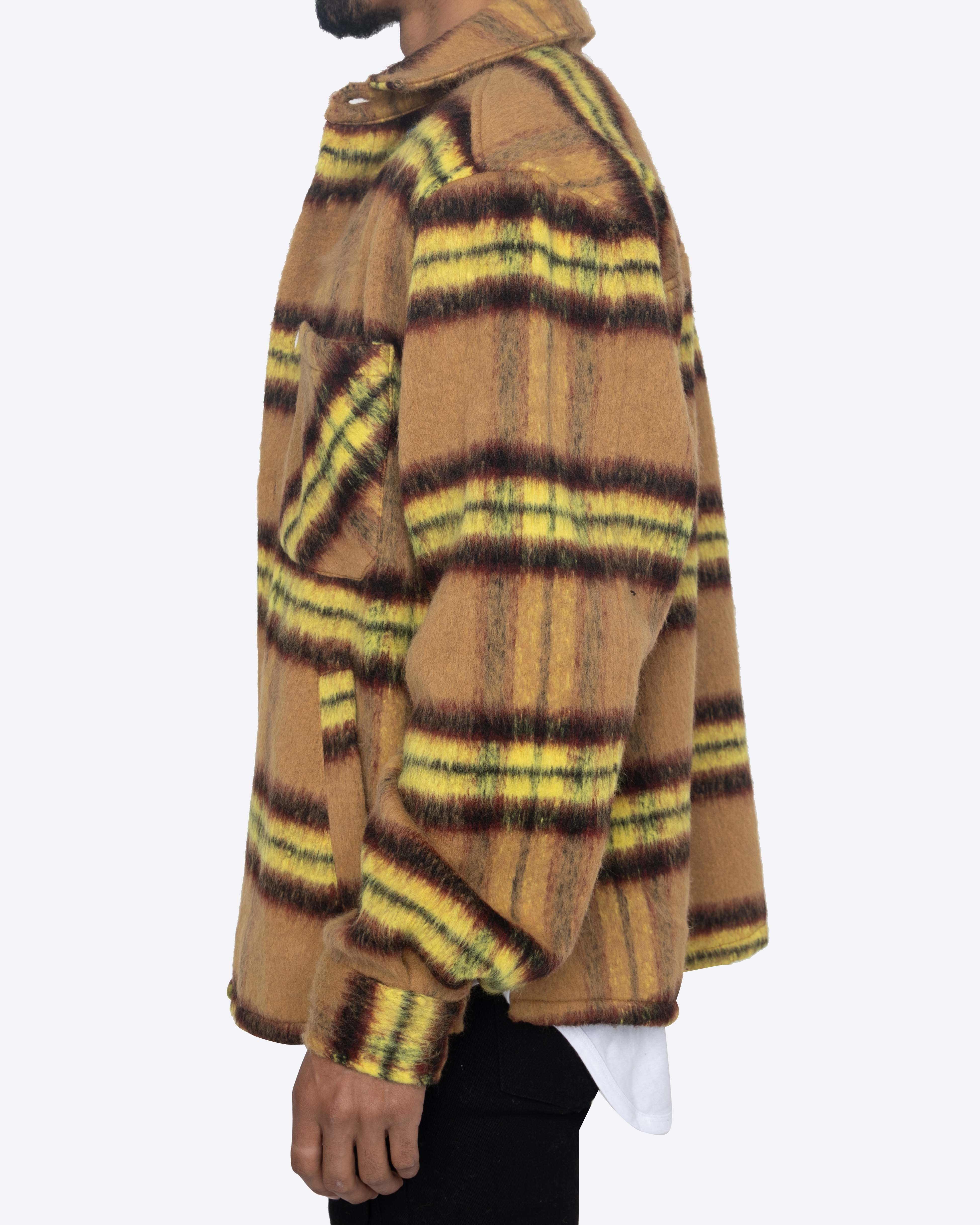 EPTM SLIT FLANNEL SHIRT-MUSTARD