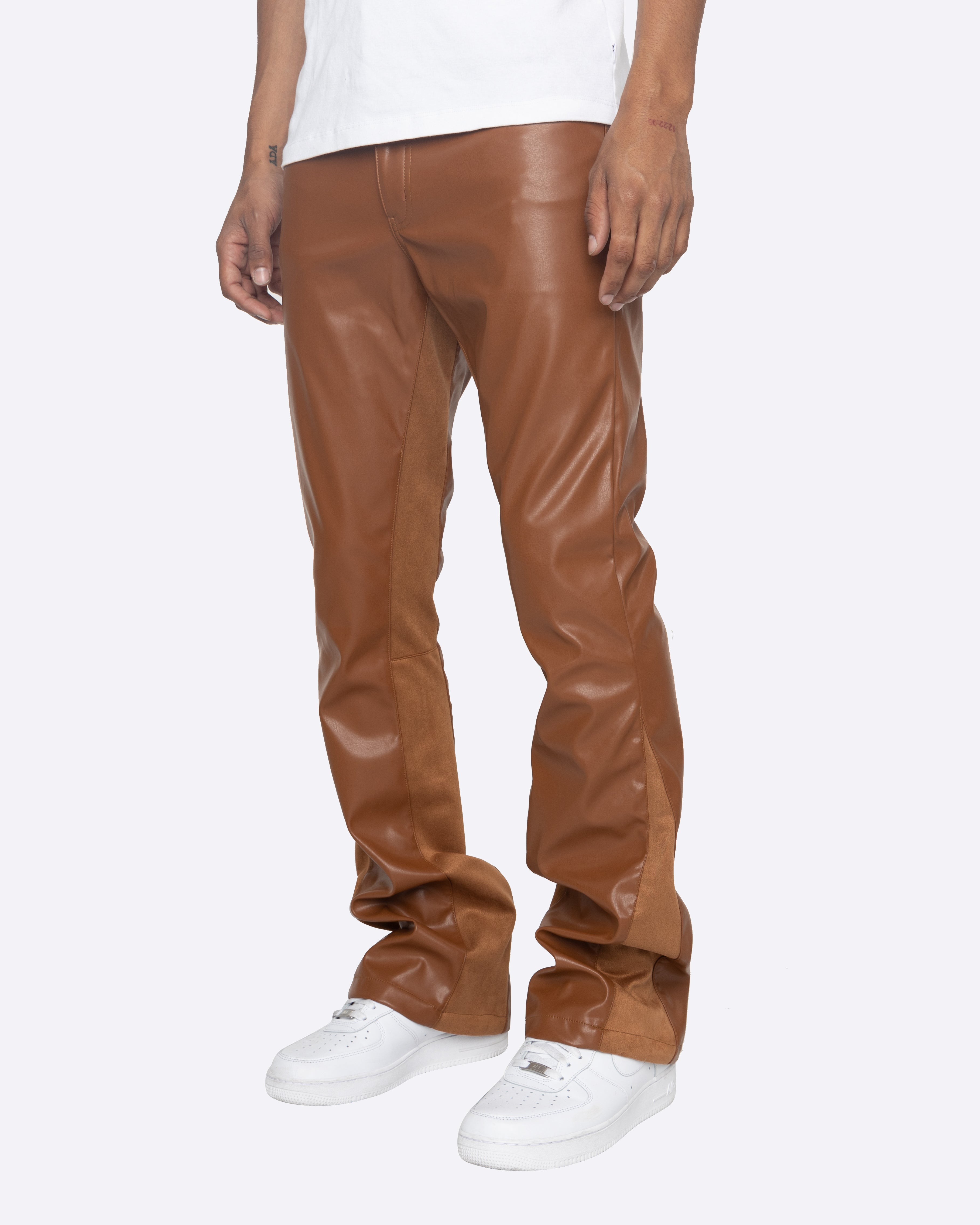 EPTM JALEN FLARE PANTS-BROWN